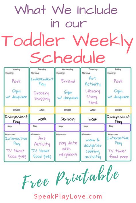 Heres Our Toddler Weekly Schedule Free Printable Schedule Speak