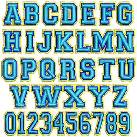 3d Puff Block Sports Monogram Machine Embroidery Font Alphabet Etsy