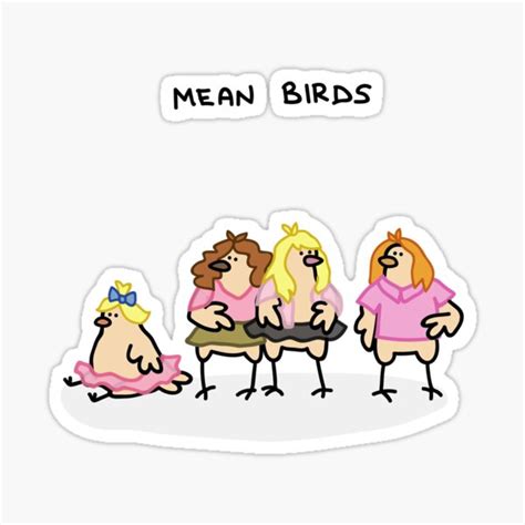 Mean Birds Sticker By Teabag114 Redbubble