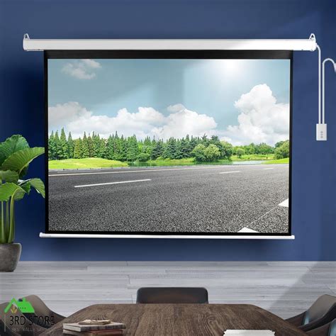 120 projector screen electric motorised projection retractable 3d home cinema