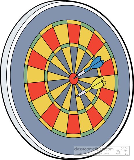 Recreation Dartboard With Dart On Bullseye Clipart Image 30318