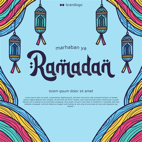 Marhaban Ya Ramadan Colorful Fun Ramadan Festival Greeting Poster