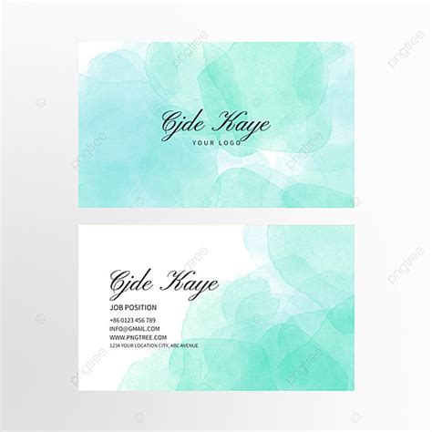 Abstract Watercolor Blue Business Card Template Download On Pngtree