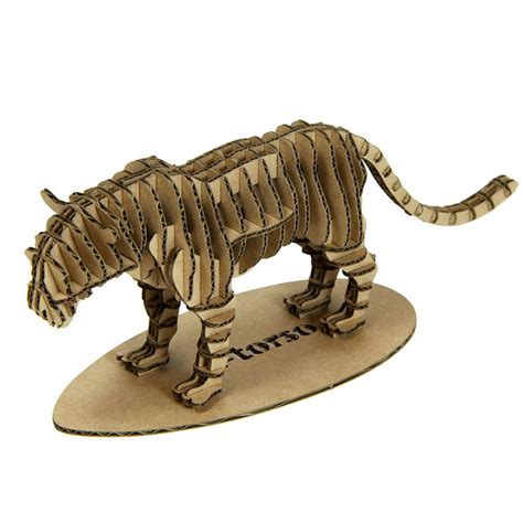 Paper Tiger Realistic 3d Animal Is Hewn Out Of Cardboard In Luscious