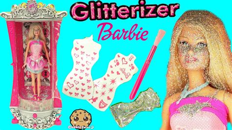 Glitterizer Machine Playset Barbie Glitter Fashion Style Makeover Cookieswirlc Unboxing