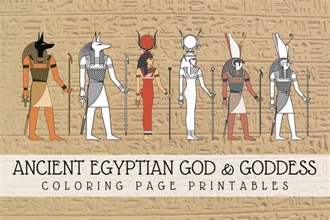 Ancient Egyptian Gods And Goddesses Coloring Page