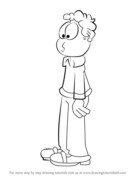 Step By Step How To Draw Jon Arbuckle From Garfield