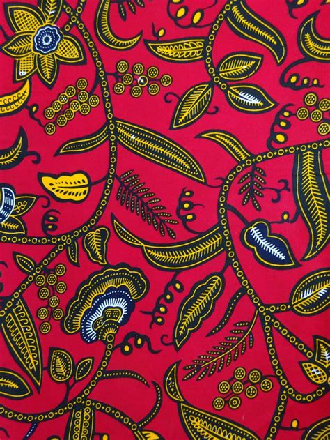 Red Wax Print African Fabric Per Yard African Fashion Nigerian Style