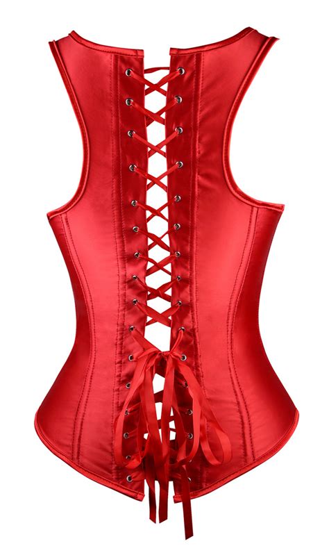 red satin underbust corset n1440