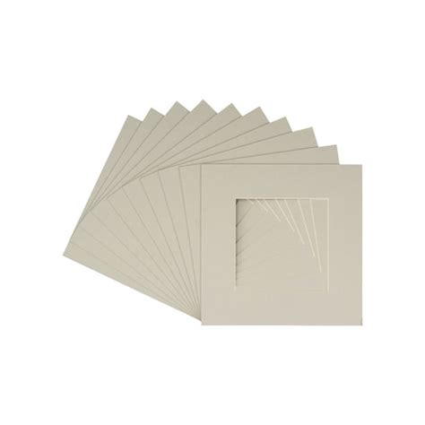 Taupe Acid Free 12x12 Picture Frame Mats With White Core Bevel Cut For