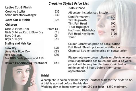 Inspired color that says something about you. Pricelist - U Concept Hair Salons Glasgow