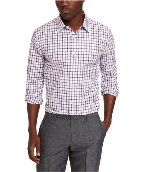 express-fitted-plaid-dress-shirt-in-purple-for-men-spiced-purple-lyst