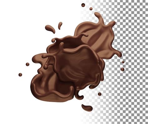 Premium Psd Chocolate Splash Background Isolated