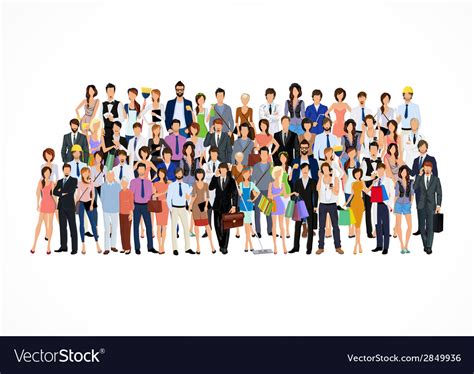 Large Group Of People Royalty Free Vector Image