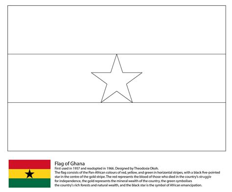 Ghana Flag Coloring Page Colouringpages