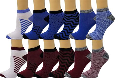 Debra Weitzner Womens Cotton Ankle Socks 12 Pairs Low Cut Socks