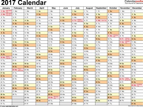 2017 Calendar Pdf 17 Free Printable Calendar Templates