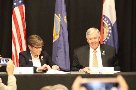 Kansas Missouri Border War Agreement Ceremony Governor Of The State