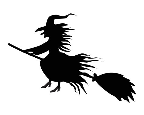 Black Witch Silhouette On White Background Stock Image Vectorgrove