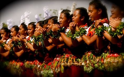Tonga History And Culture Tongan Girls Performing A Lakalaka In Tonga