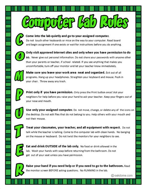 A program is a list of instructions that contain data for a computer to follow. K-5 Computer Lab Rules | Computer lab, Computer lab rules, Computer lab lessons