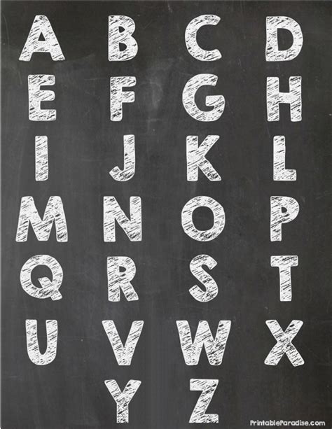 Printable Alphabet Letter On Chalkboard In 2020 Alphabet Printables