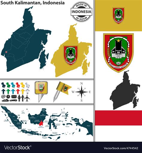 Map South Kalimantan Royalty Free Vector Image