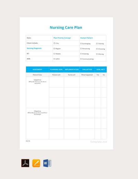 Free 11 Nursing Care Plan Templates In Pdf Ms Word