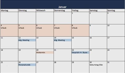 Excel Vorlage Monatskalender Genial Kalender 2016 In Excel Erstellen
