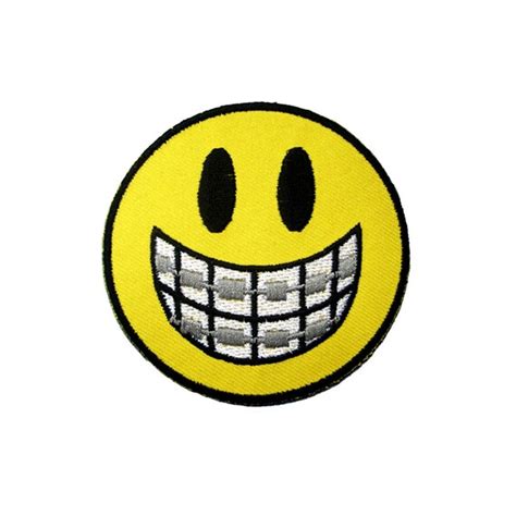 Braces Smiley Face Emo Emoticon Icon Embroidered Iron On Patch Etsy