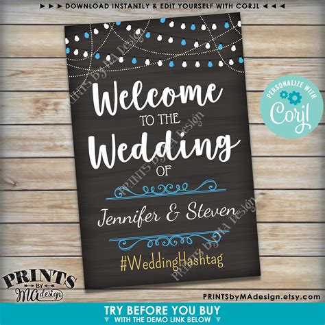 Welcome To The Wedding Sign Printable 24x36 Chalkboard Style Wedding