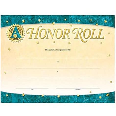 A Honor Roll Gold Foil Stamped Certificates Positive Promotions