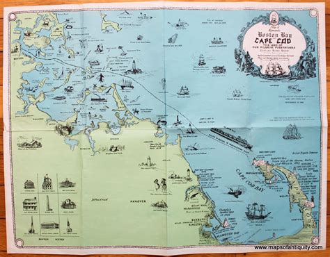 Map Of Romantic Boston Bay And Cape Cod The Land Of Our Pilgrim