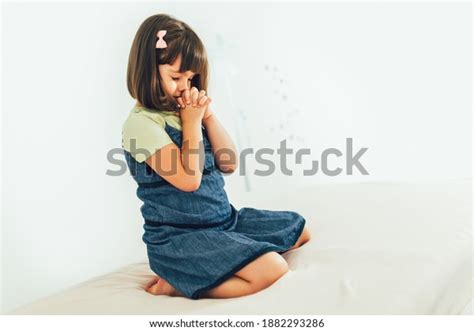 Cute Little Girl Praying Home Stock Photo 1882293286 Shutterstock