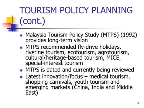 Ppt Policy And Planning Of Tourism Industry In Malaysia By Amran Hamzah Tourism Planning And