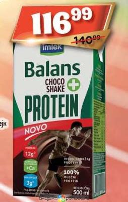 Čokoladno mleko Balans + Protein 500ml cena na akciji Dis market s107942