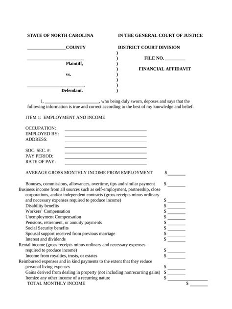 Financial Affidavit Document Form Fill Out And Sign Printable Pdf