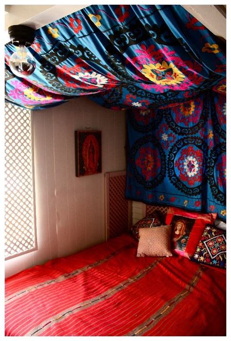 Use old doors to hang the curtain. Boho Feng Shui Bedrooms | The Tao of Dana