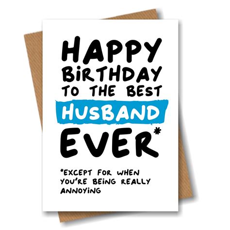Funny Birthday Card For Husband Happy Birthday To The Best Etsy