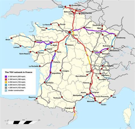 Oc I Made A Map Of The French Tgv Network Rhighspeedrail