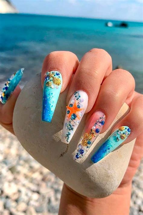 57 Special Summer Nail Designs For Exceptional Look Page 20 Of 20 Beach Nail Art Beach Nail
