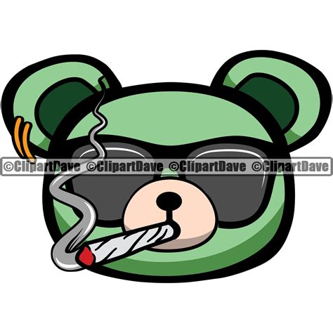 Gangster Teddy Bear Smoking Cigarette Sunglasses Svg Design Etsy