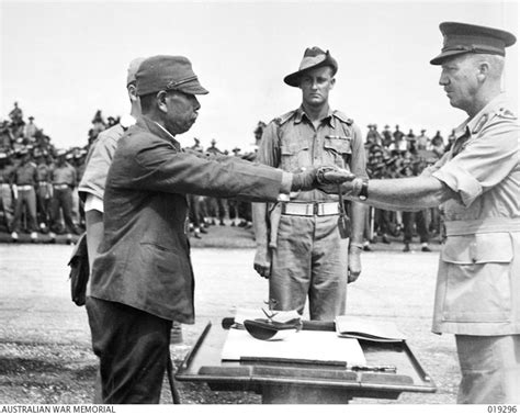 September 1945 Signing Of Surrender Documents By Lt Gen Hatazo Adachi