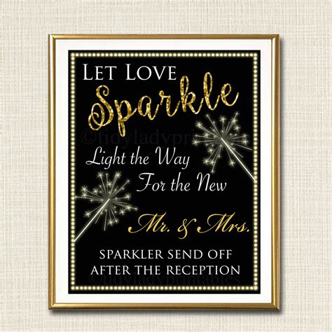 Sparkler Send Off Sign Wedding Reception Decor Sign — Tidylady Printables