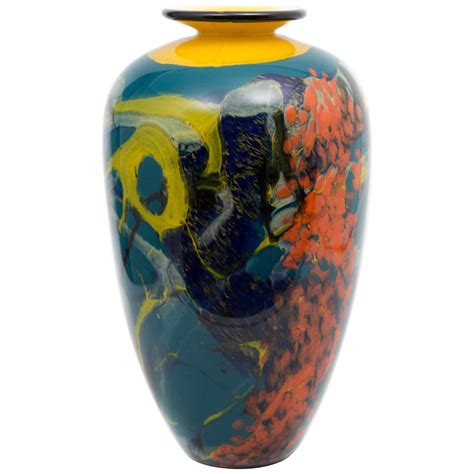 Ioan Nemtoi Very Large Floriform Napkin Contemporary Art Glass Signed Vase For Sale At 1stdibs