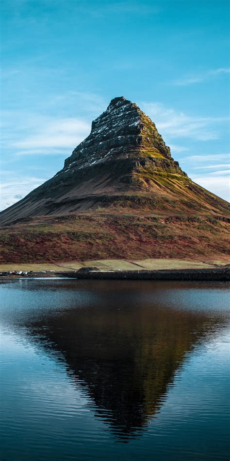 Download Wallpaper 1080x2160 Nature Kirkjufell Cliff Lake