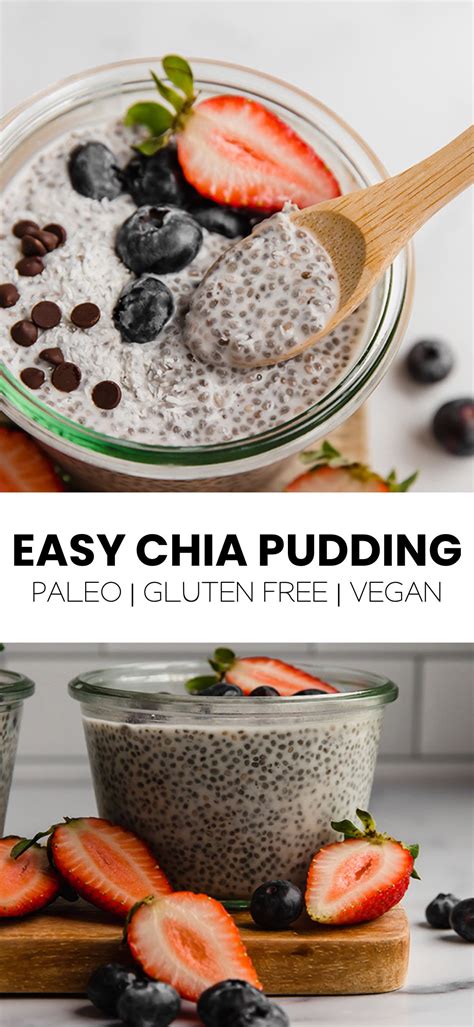 3 Ingredient Easy Chia Pudding Paleo Gf Vegan Recipe Chia Pudding Breakfast Recipes