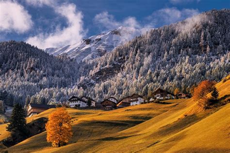 2809169 Nature Landscape Fall Mountain Lake Forest Alps Italy Snowy