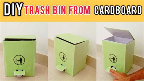 Diy Easy Trash Bin From Cardboard How To Make Easy Trash Bin From