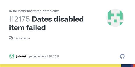 Dates Disabled Item Failed Issue Uxsolutions Bootstrap Datepicker GitHub